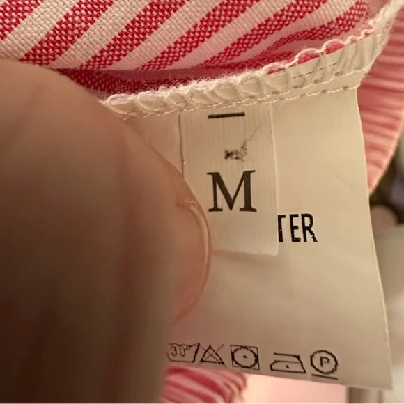 Pink and White Striped Wide Leg Drawstring Pants -Size M - Picture 2 of 5